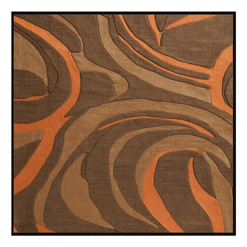 Tapis abstrait lavable à la machine, Carré 6 pi