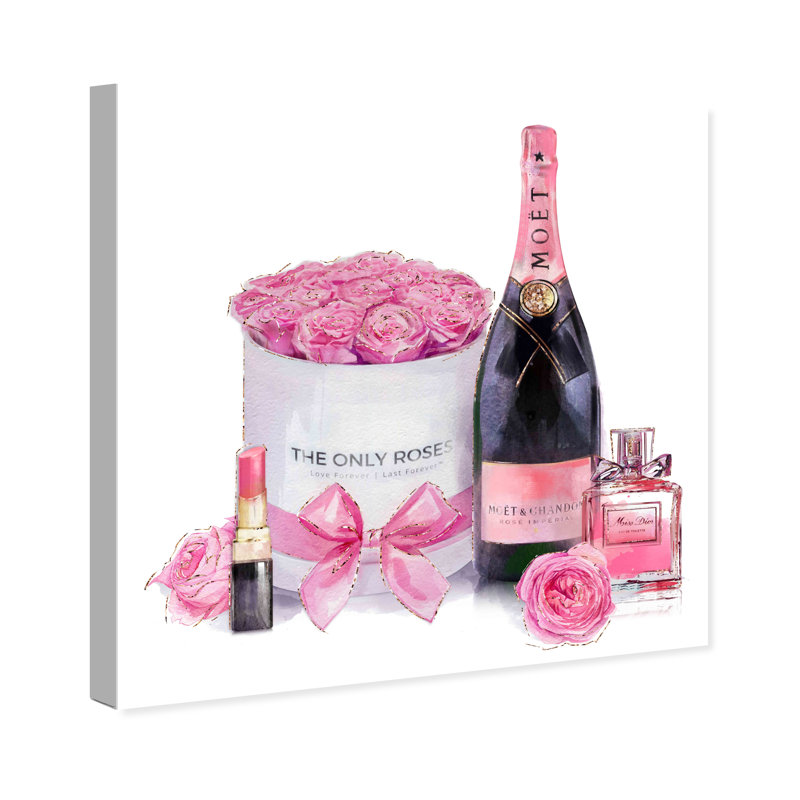 «Pinkish Glamour», peinture sur toile tendue, H 24 po x l 24 po