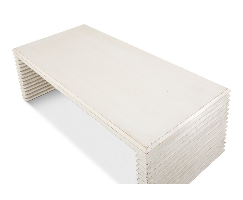 Solid Wood Coffee Table, Antique White