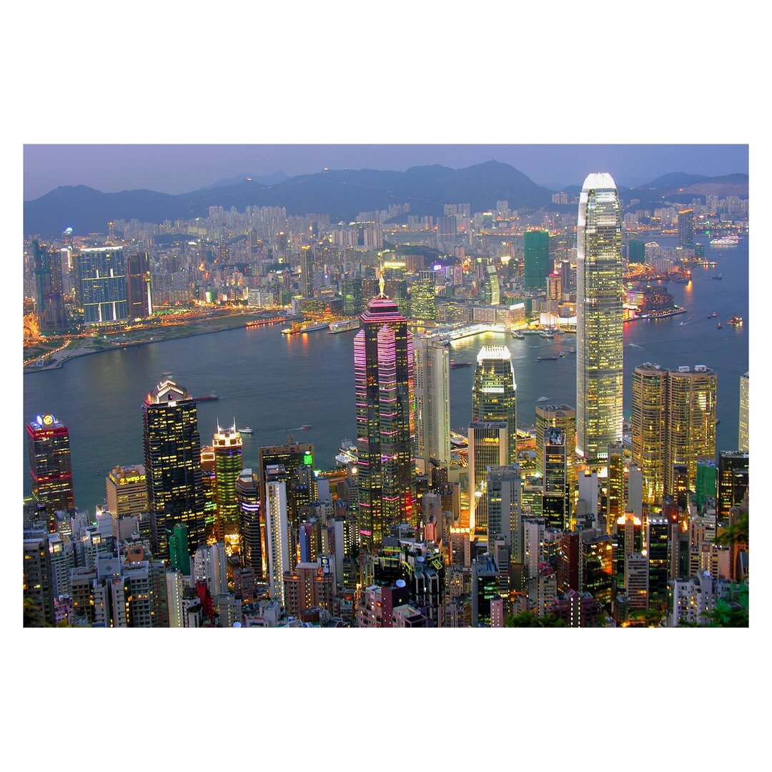 Matt Fototapete Hongkong Skyline 2,25 m x 336 cm