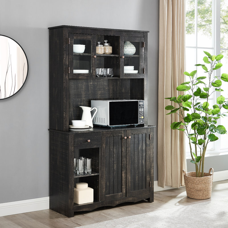 Dowdle Sideboard with Bar Hutch, Charcoal