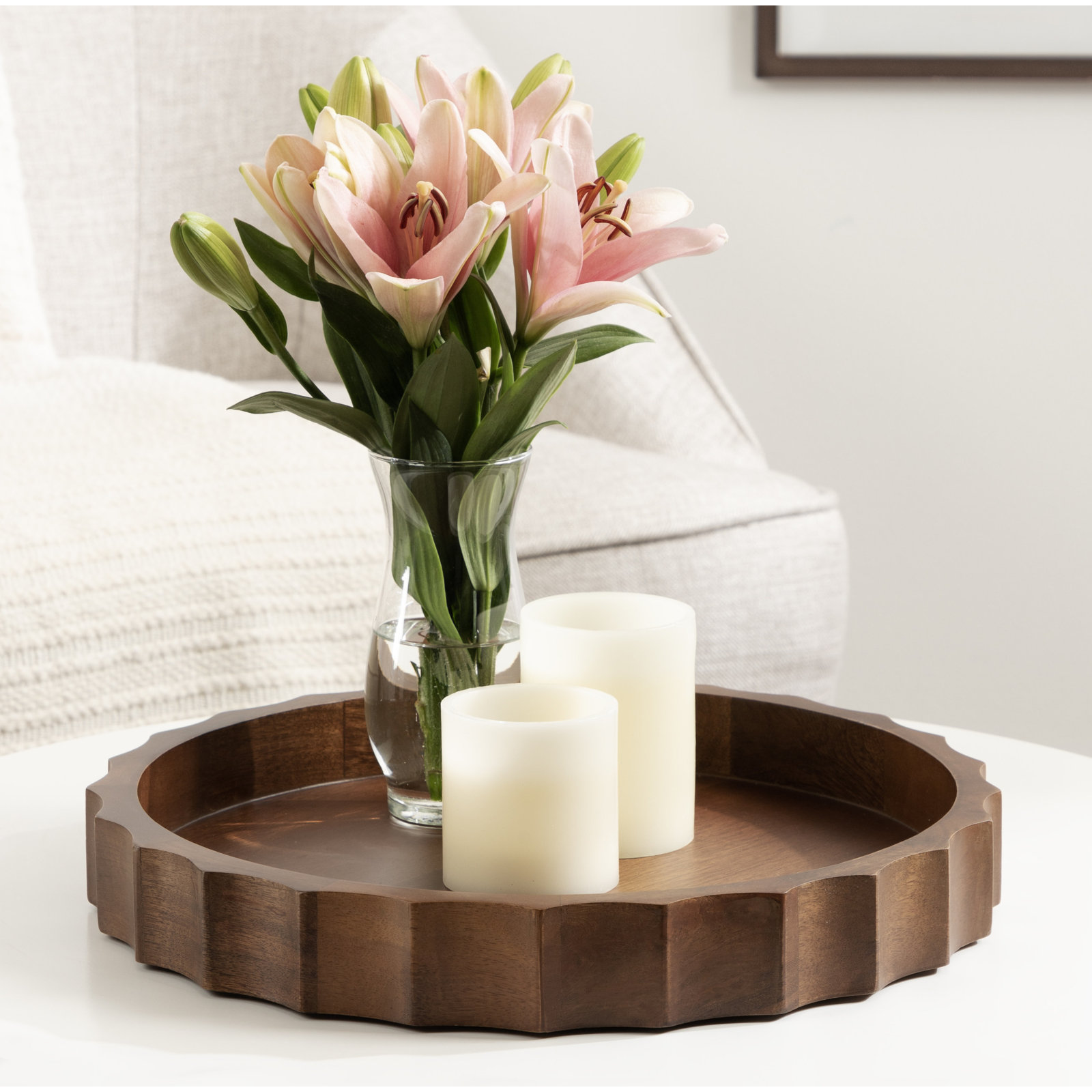 Montara Decorative Tray, 2" H x 15" W x 15" D, Walnut Brown