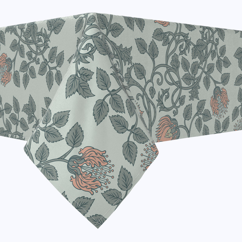 Rectangular Tablecloth, 100% Cotton, Floral 65, 120" x 52"