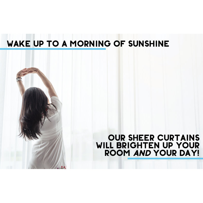 Daxin Sheer Voile Rod Pocket Curtain Panels, 54" W x 108" L, Dark Orange