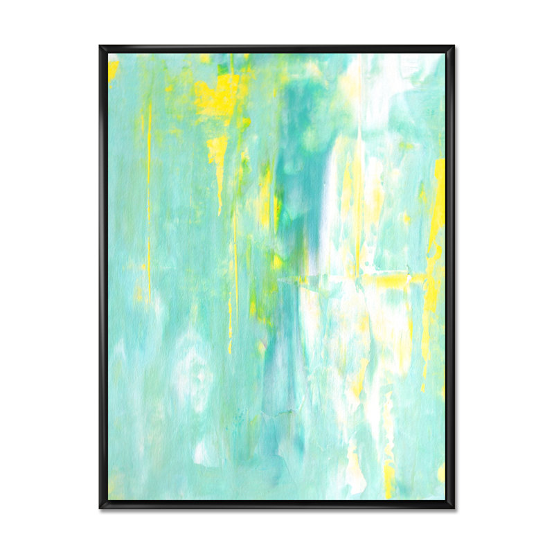 Art moderne gris et bleu II 2FL47711, Cadre noir, H 20 po x l 12 po x P 1 po