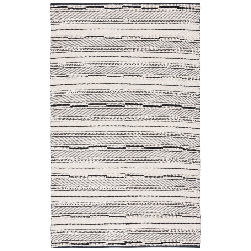 Tapis noir / ivoire Judsonia 281, Carré 6 pi