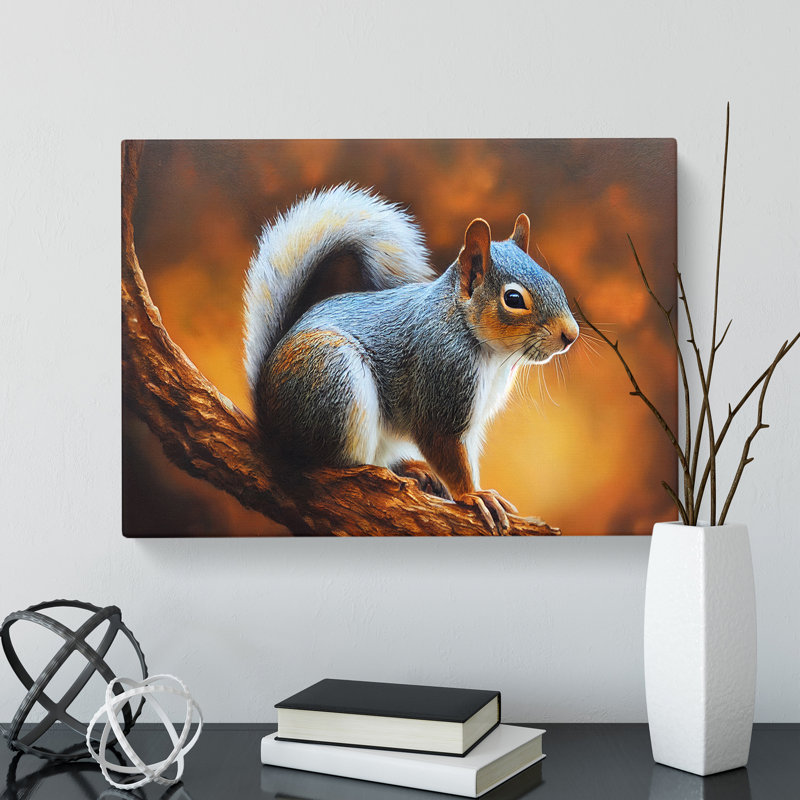 Autumn Squirrel - Wrapped Canvas, 40cm H x 60cm W