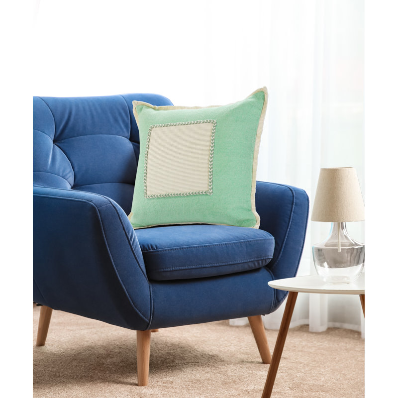 Housse de coussin décoratif texturée 100% coton Contemporary Color Block, Vert