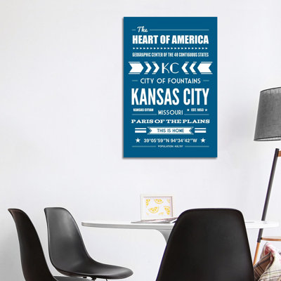 Kansas City - Typography Print by Benton Park Prints - Wrapped Canvas Gallery-Wrapped Canvas Giclée