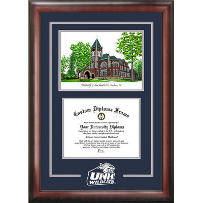 NCAA New Hampshire Wildcats Spirit Graduate Diploma with Campus Images Lithograph Frame