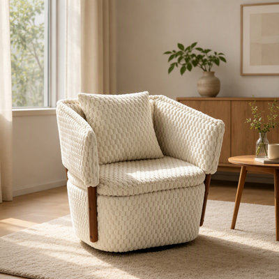 Mid Century Modern Swivel Accent Chair with Hidden Storage