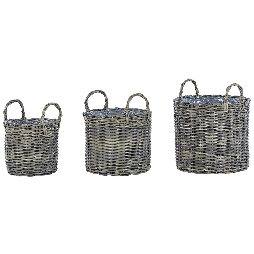 3-tlg. Blumenkübel-Set Niverville aus Rattan