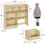 Rangement pour jouets avec 5 casiers et 2 tiroirs mobiles, bibliothèque pour enfants avec roues cachées-1288227724