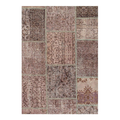 Patchwork Area Rug in Brown
