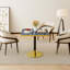 Table de salle à manger moderne avec plateau en pierre frittée et assemblage facile