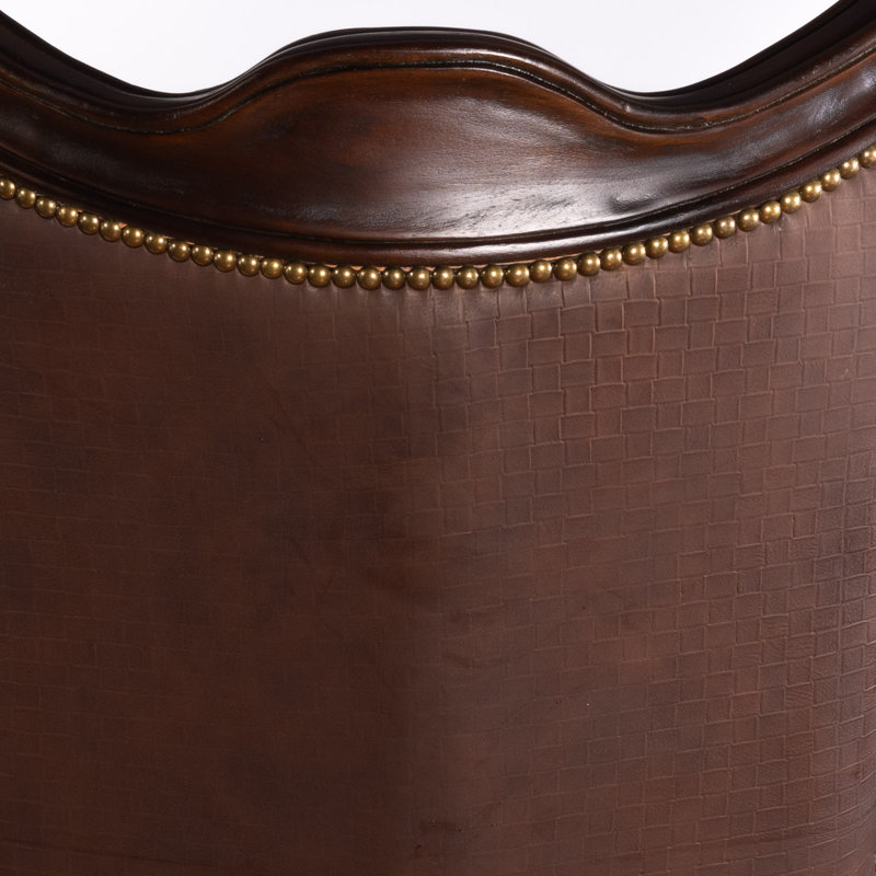 Antoinette Club Chair, Dark Brown Genuine Leather