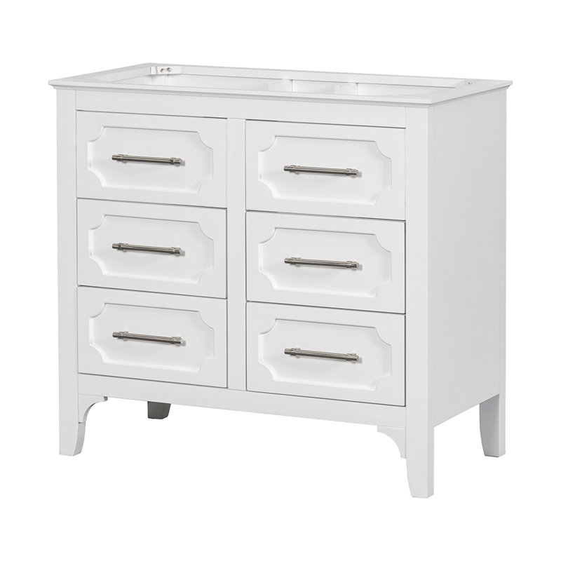 Ensemble de meuble-lavabo simple 34,48 po avec plateau en bois manufacturé Makayle