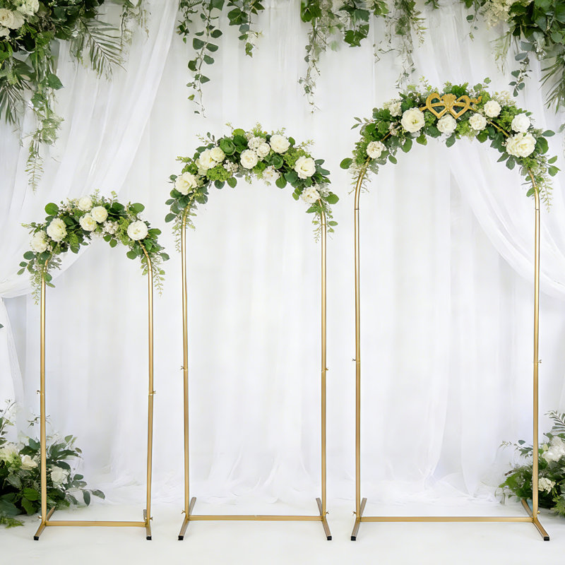 3-piece Modern Metal Arch Backdrop Stand Set