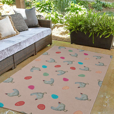 Tapis blanc / rouge / bleu en chenille tissé à la machine Elioth