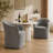 Upholstered Dining Chairs With Casters, Fully Assembled Round Barrel Armchair, Solid Wood Accent Vanity Chair For Dining Room Living Room-1165540709