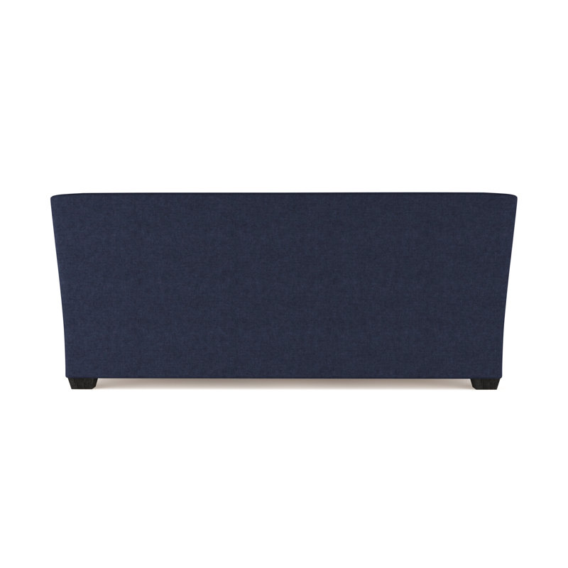 Rivington Flare Square Track-Arm Sofa, Plush Velvet Blue Print, 31" H x 84" W x 37" D, Dark Brown