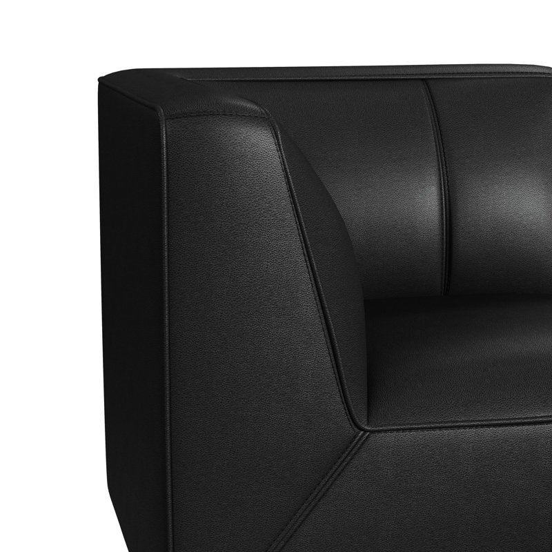 Chau Modular 5PC Living Room Set, Black Faux Leather