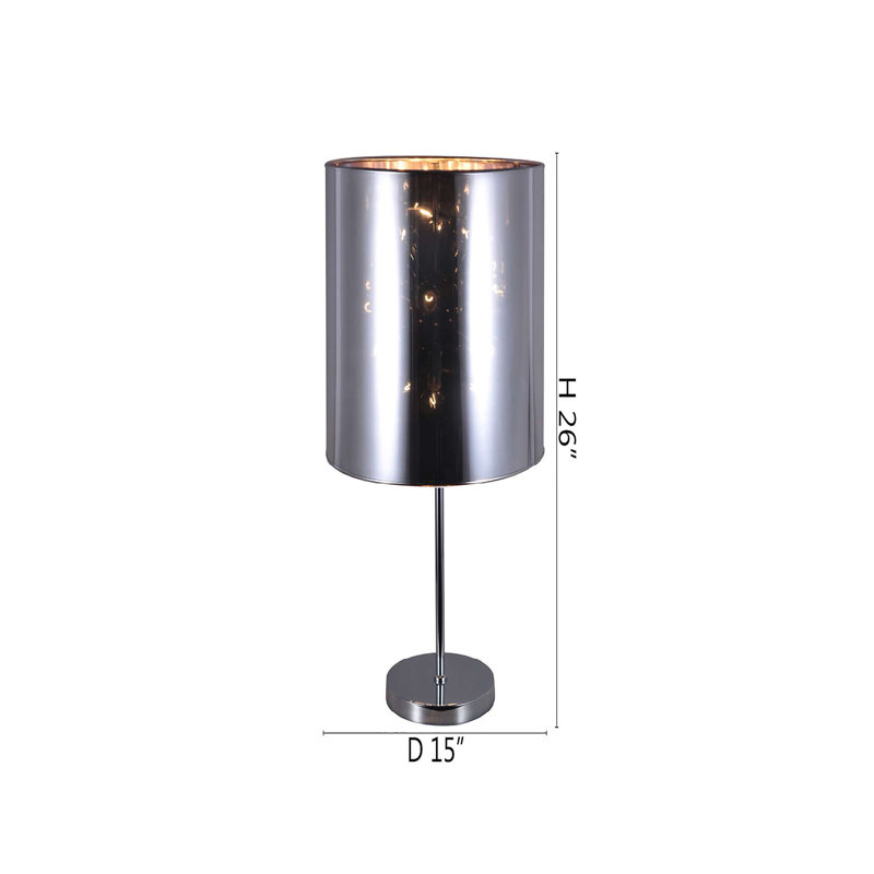 Transitional 1 Light Silver Table Lamp