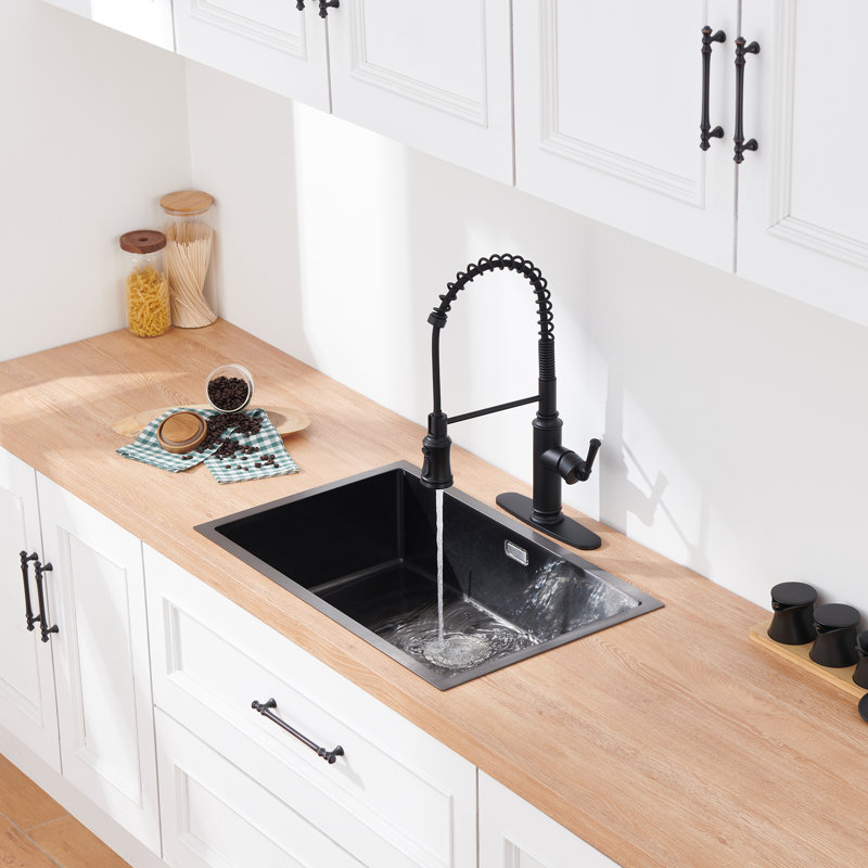 Mondawe Herathena Pull Down Touchless Kitchen Faucet, Matte Black