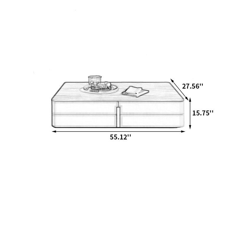 Wooden Coffee Table, 15.75" H x 55.12" L x 27.56" W, Gray