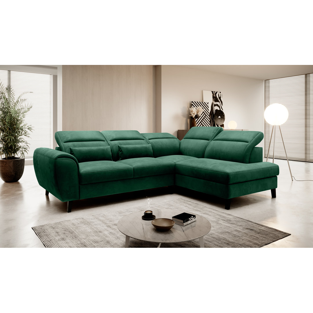 Ecksofa Antora aus Samt mit Bettfunktion