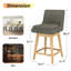 Tabourets de bar pivotants à 360 ° en tissu de lin, chaises de îlot de cuisine minimalistes modernes, gris (ensemble de 2 tabourets)-1223570814