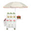 Support à plante en métal pour chariot de jardin avec seaux et parasols 18 pièces (rose, blanc)-363418092