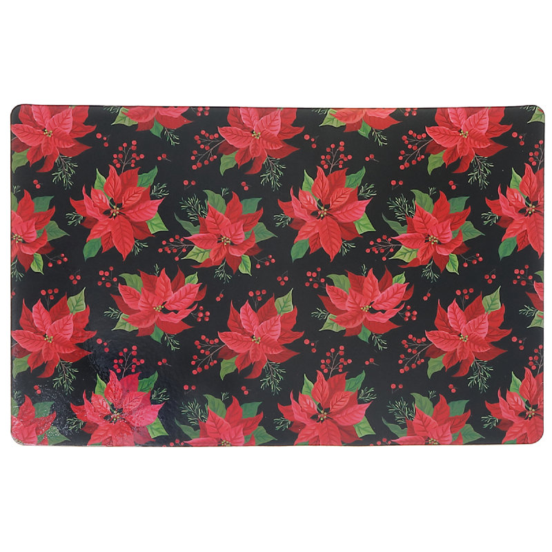 Napperon en plastique multi poinsettias - ensemble de 12
