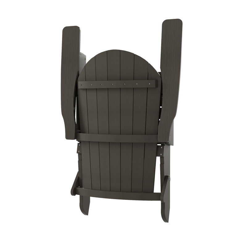 Arrlo Foldable Outdoor Adirondack Set, Charcoal Gray