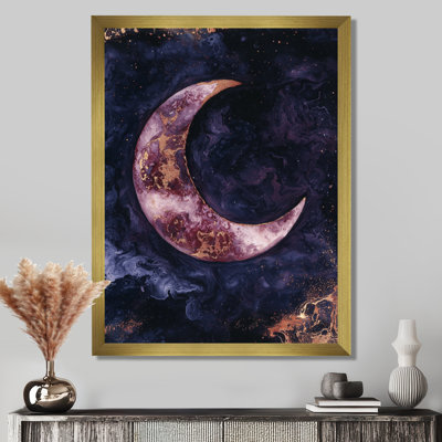 Purple Serenade Of The Waxing Crescent Moon - Moon Wall Décor