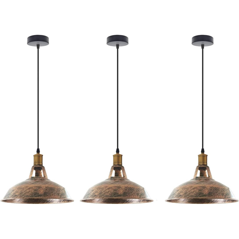 3 - Light Bowl Pendant, Brushed Copper