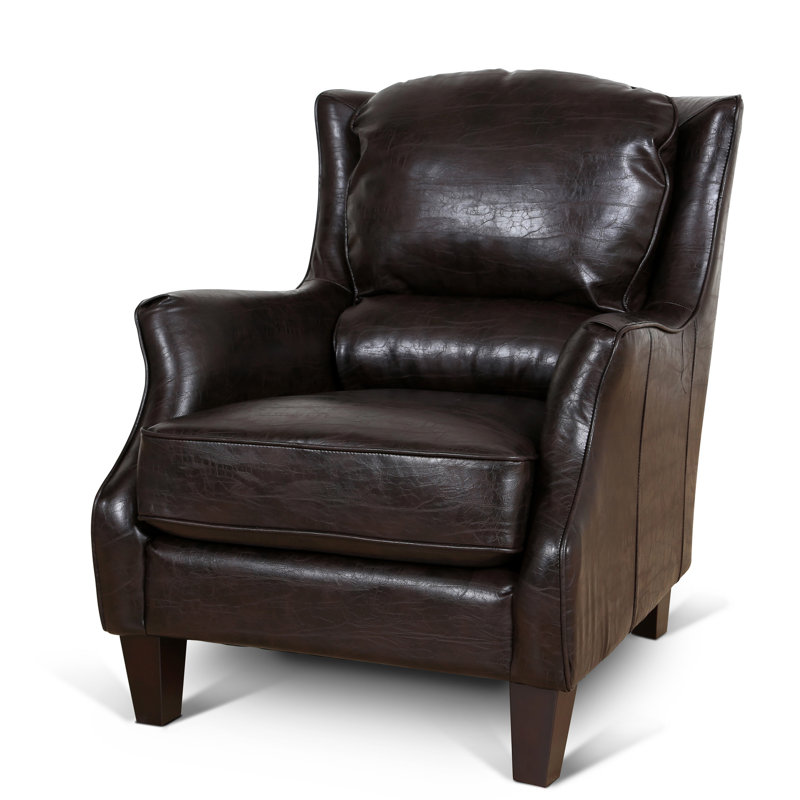 Fauteuil Avonelle, Cuir brun espresso