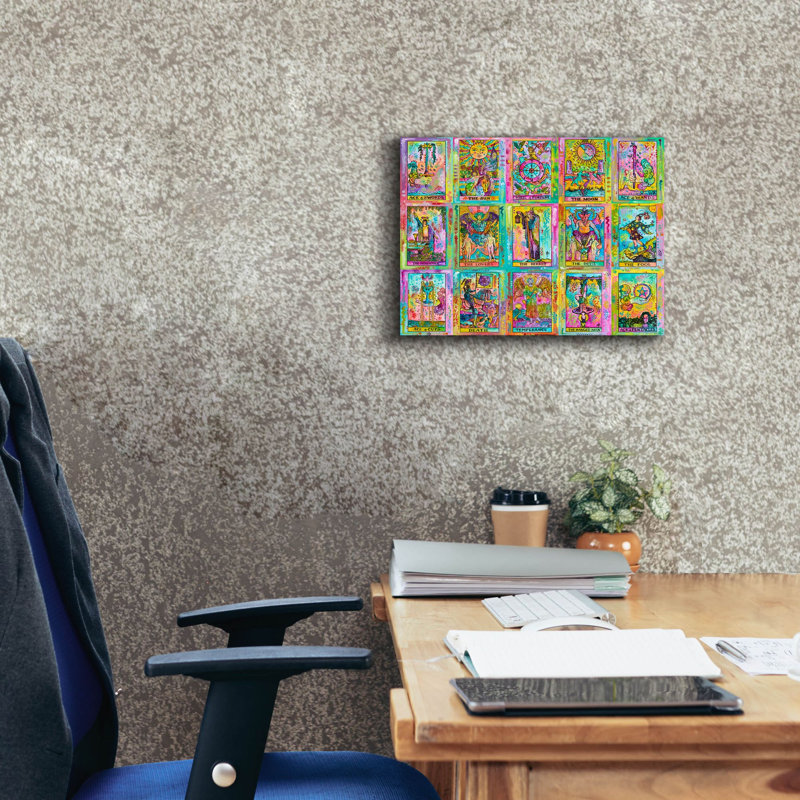 «Dean Russo - Exclusive-tarot Card Collage» par Dean Russo, art mural sur toile, H 12 po x l 16 po x P 0,75 po