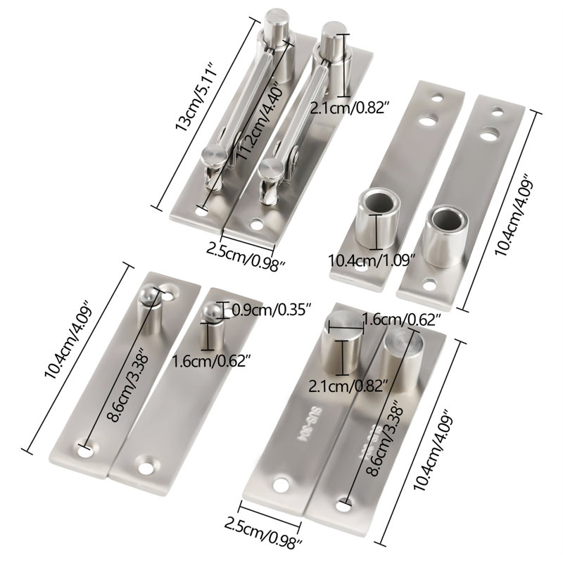 5.11" H x 0.98" W Spring Pair Door Hinges