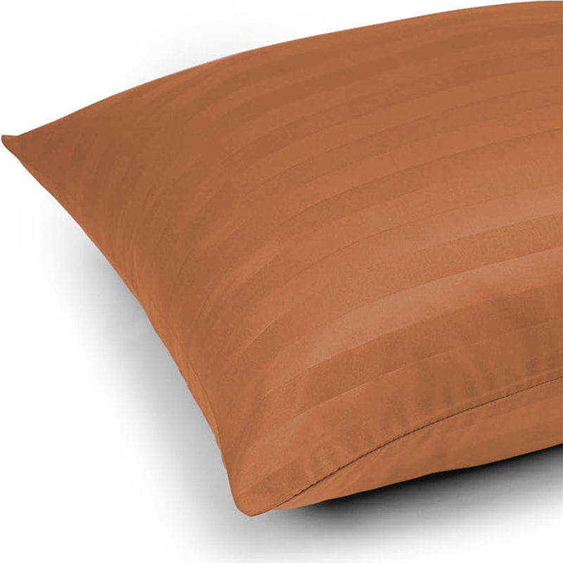 Aspire Homeware Ultra Soft & Breathable Microfiber Striped Pillowcase (Pack Of 2), Peach