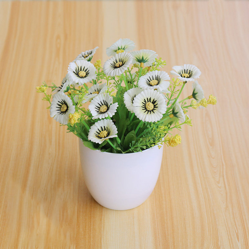 Fausse maman en pot artificielle en pot, Blanc