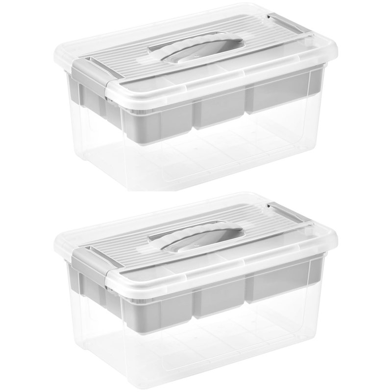 Henri Set of 2 Organiser Box - Nordic Grey, 5L