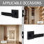 Poignées de porte d'intimité noir mat, poignées de porte intérieures sans clé, leviers de porte carrés, serrures de porte robustes pour salle de bain de chambre à coucher, leviers plats réversibles-126427206-126427202-126427197