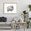 Mouton dans un cadre flottant gris anthracite, design par Leah Noel Art-1889563843-1889563840