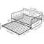 Structure de lit de jour en métal, double, double usage pour des espaces multiples, avec une capacité de 400 lb, revêtement antirouille, 4 mouvements flexibles, pieds courbés et glissants sécurisés, petite conversion robuste et facile, détails comme