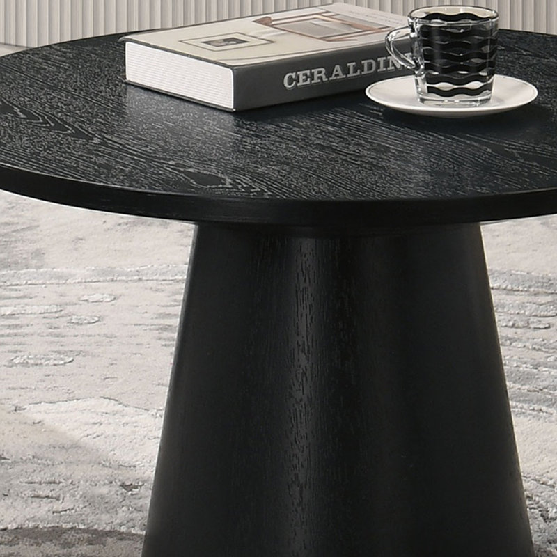 Modern Contemporary Style Round Coffee Table, Black
