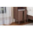Fluted Nightstand Set, Mid Century Modern End Table 2 PCS With Open Shelf and Cabinet, Curved Round Edge Wooden Bedside Table With Slide Doors, Walnut