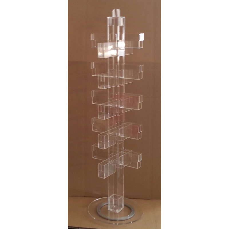 Fixturedisplays® Greeting Card Rack Clear Plexiglass Spinner Retail Floor Spinning Rack DVD CD Book Stand 10025-NEW