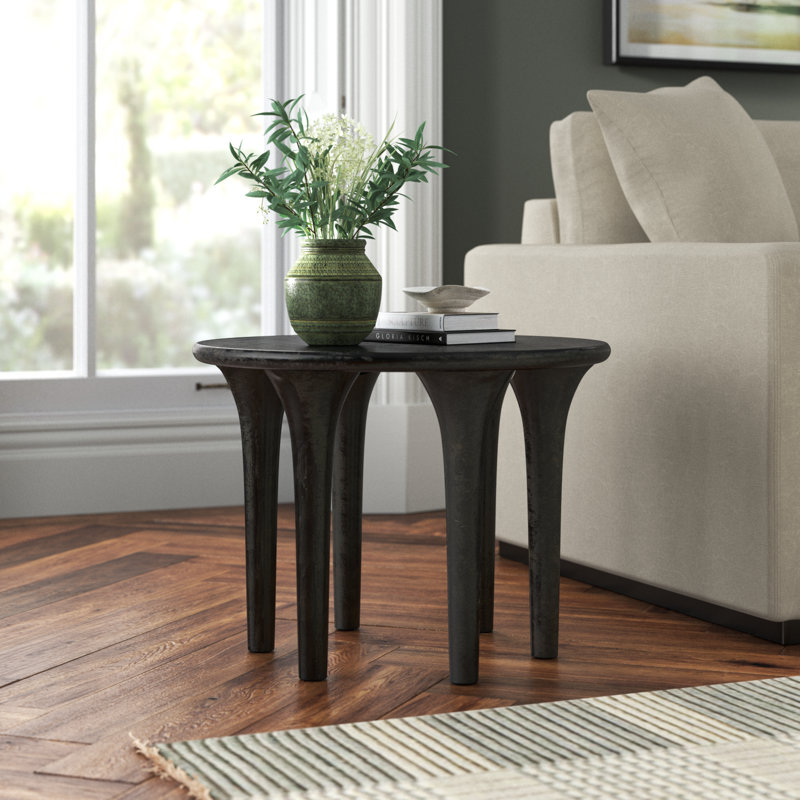 Zed End Table, Raw Black
