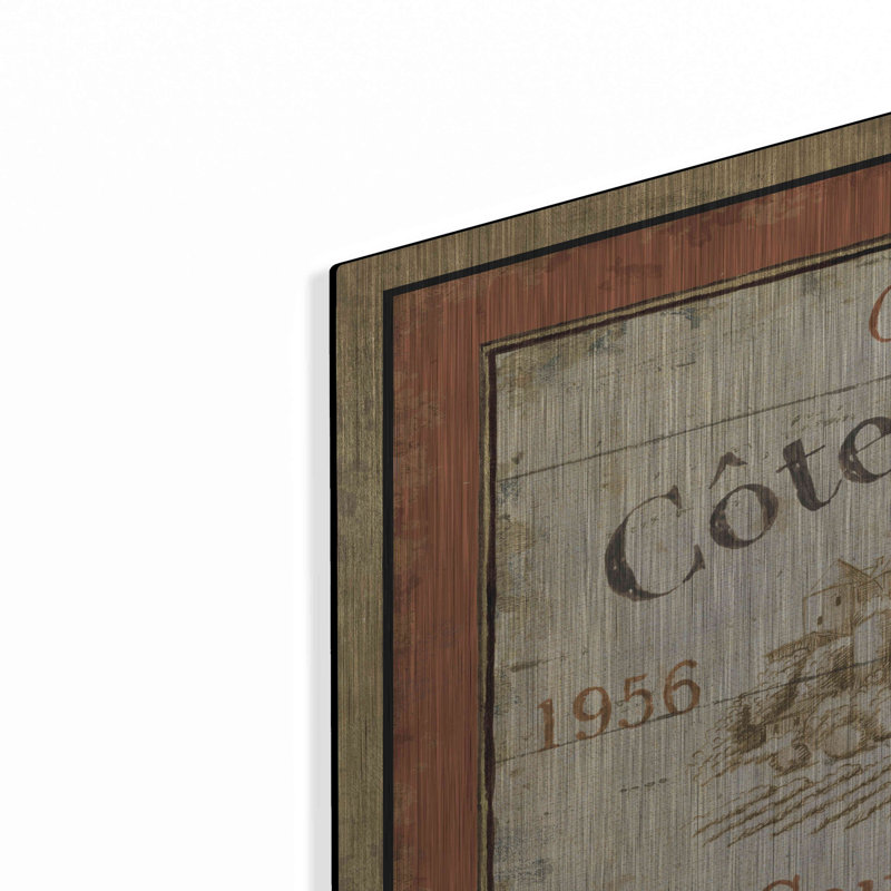 Red Barrel Studio® «French Wine Label II» par Daphne Brissonet, art mural en métal, H 24 po x l 36 po